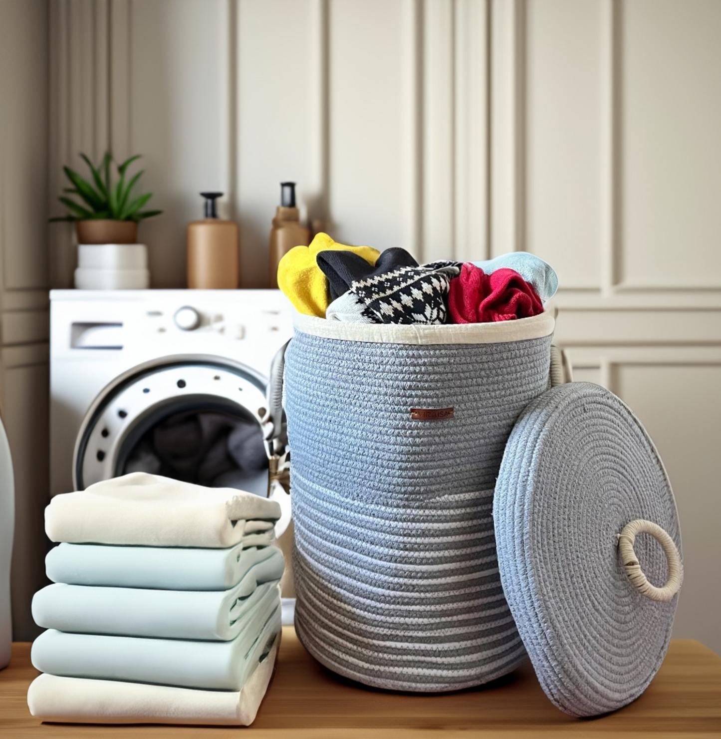 AquaBreeze Coastal Laundry Hamper